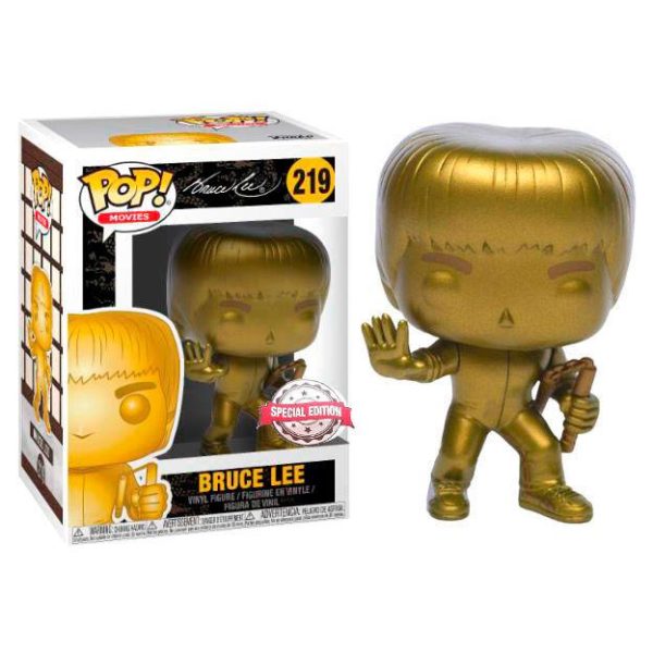 Bruce Lee : Bruce Lee w/ Nunchaku (Enter the Dragon) (Gold) Exc.